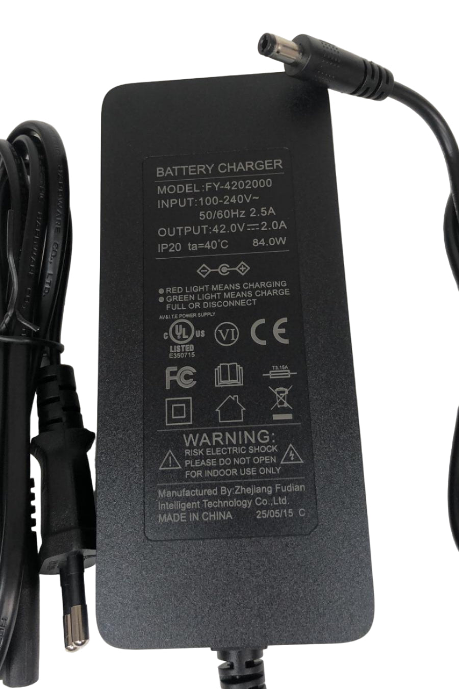 Chargeur Premium 36V - 42V / 2A (connecteur 2.5)
