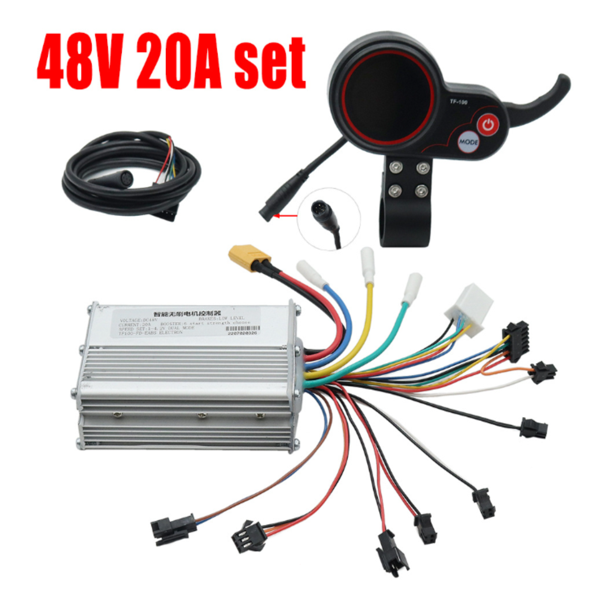 Kit de contrôleur display 6 broches TF-100 et câble 48V20Ah